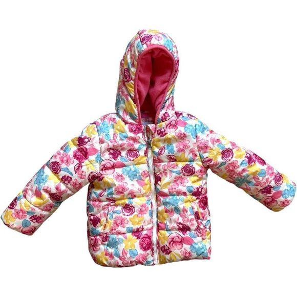 Toddler Girls Falls Creek Kids Floral Print Warm Fleece Lined Winter Jacket - 3T - Picture 1 of 2